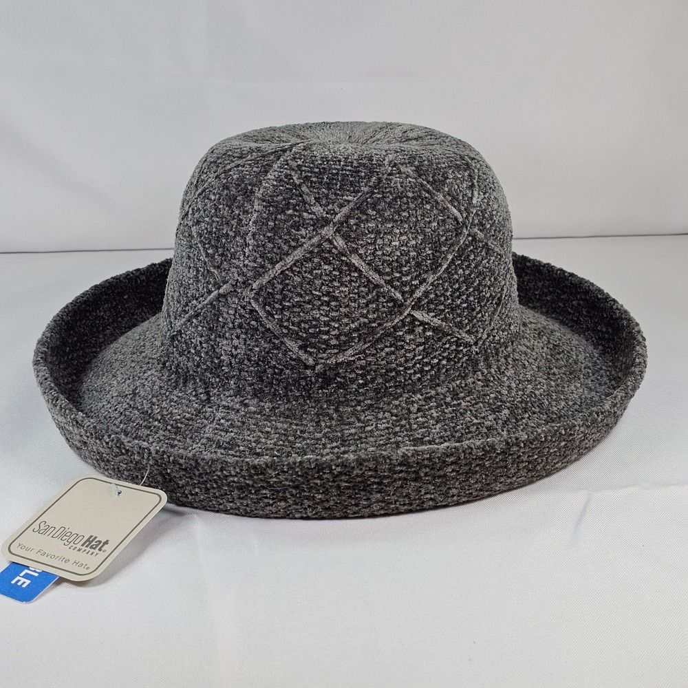 New San Diego Hat Company‎ Womens Textured Knit Bucket Hat Gray One Size